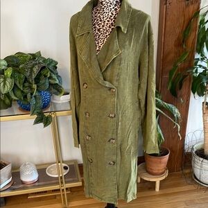 Heyson Double Breasted Lightweight Trench Coat - Size L
